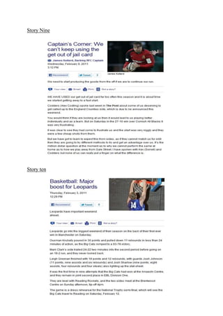 10 stories for newspaper