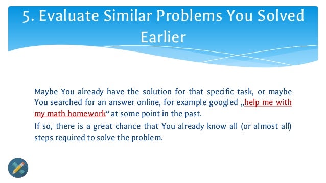 Problem solving homework help