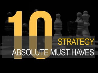 STRATEGY
ABSOLUTE MUST HAVES
 