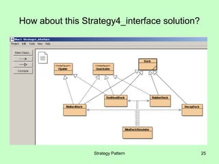 How about this Strategy4_interface solution?




                  Strategy Pattern             25
 