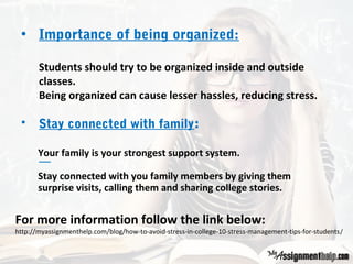 10 Stress Management Tips for College Students | PPT