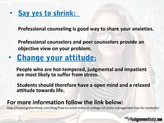 10 Stress Management Tips for College Students | PPT