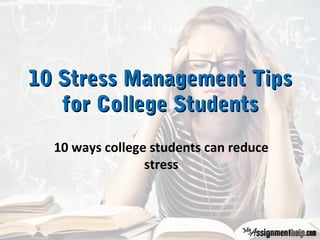 Image showcasing Stress Management Techniques College Students