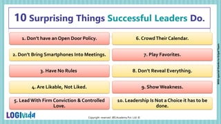 10 Surprising Things Successful Leaders Do Diffrently | PDF