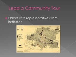    Places with representatives from
    institution
 