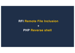 PHP Reverse shell
+
RFI Remote File Inclusion
 