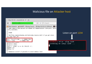 Malicious file on Attacker host
Listen on port 1234
 