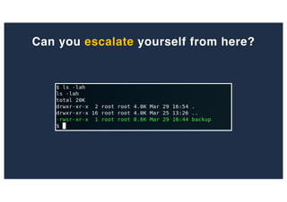 Can you escalate yourself from here?
 