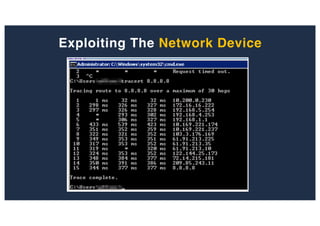 Exploiting The Network Device
 