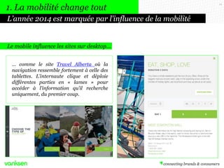 1. La mobilité change tout
L’année 2014 est marquée par l’influence de la mobilité

Le mobile influence les sites sur desk...
