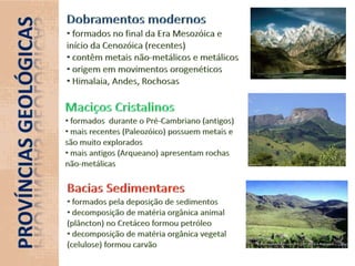 Dobramentos modernos formados no final da Era Mesozóica e início da Cenozóica (recentes)