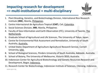 Biotech and innovative breeding for the new Agri-Food System CGIAR Research Programs (CRPs)