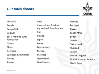 Biotech and innovative breeding for the new Agri-Food System CGIAR Research Programs (CRPs)