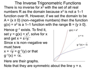 11 the inverse trigonometric functions x | PPTX