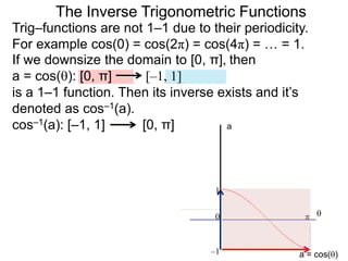 11 the inverse trigonometric functions x | PPTX