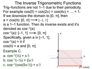 Inverse Cos Problem 11 the inverse trigonometric functions x | PPTX