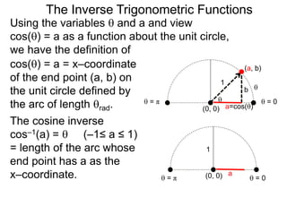 11 the inverse trigonometric functions x | PPTX