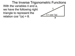 Inverse Cos Problem 11 the inverse trigonometric functions x | PPTX
