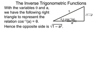 11 the inverse trigonometric functions x | PPTX