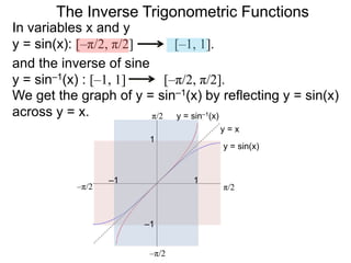 Sinx Inverse 11 the inverse trigonometric functions x | PPTX