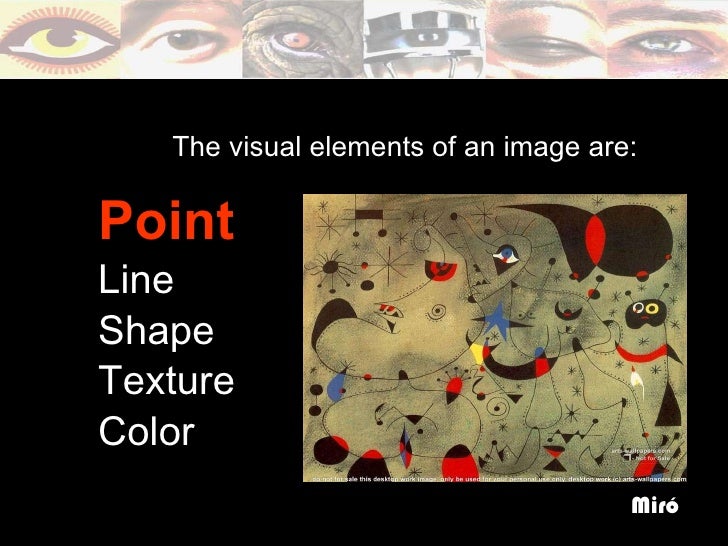 it is the presentation of visual elements in an image