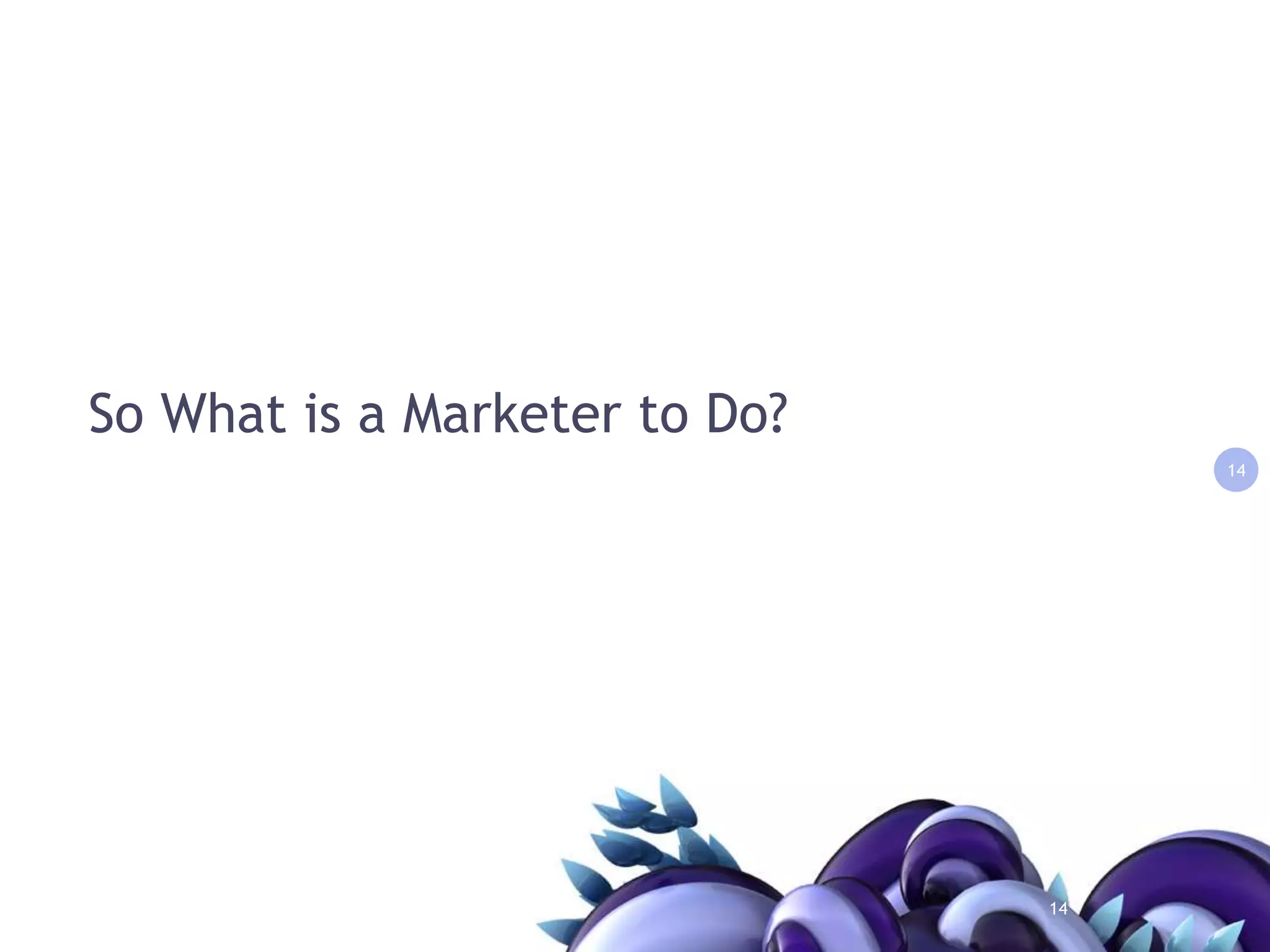 So What is a Marketer to Do?1414
