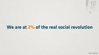 We are at 2% of the real social revolution




                                        Source: Baekdal
 