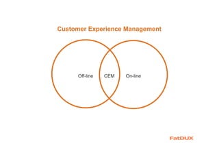 Off-line On-lineCEM
Customer Experience Management
 