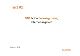 Fact #2
B2B is the fastest-growing
internet segment
Source: IDG
 
