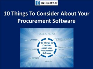 10 Things To Consider About Your Procurement Software