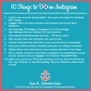 10 things to do on instagram