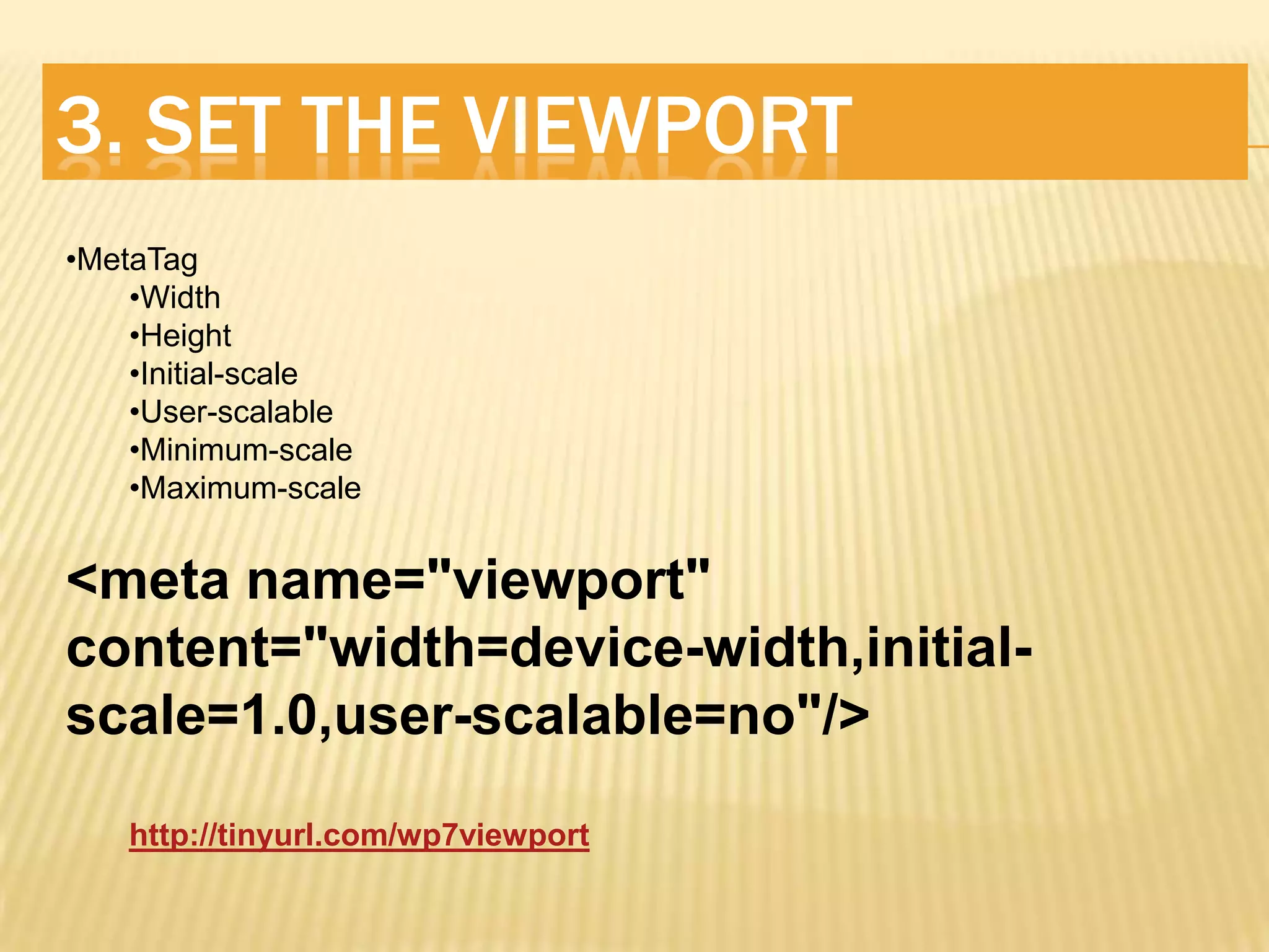 3. Set The ViewPortMetaTag