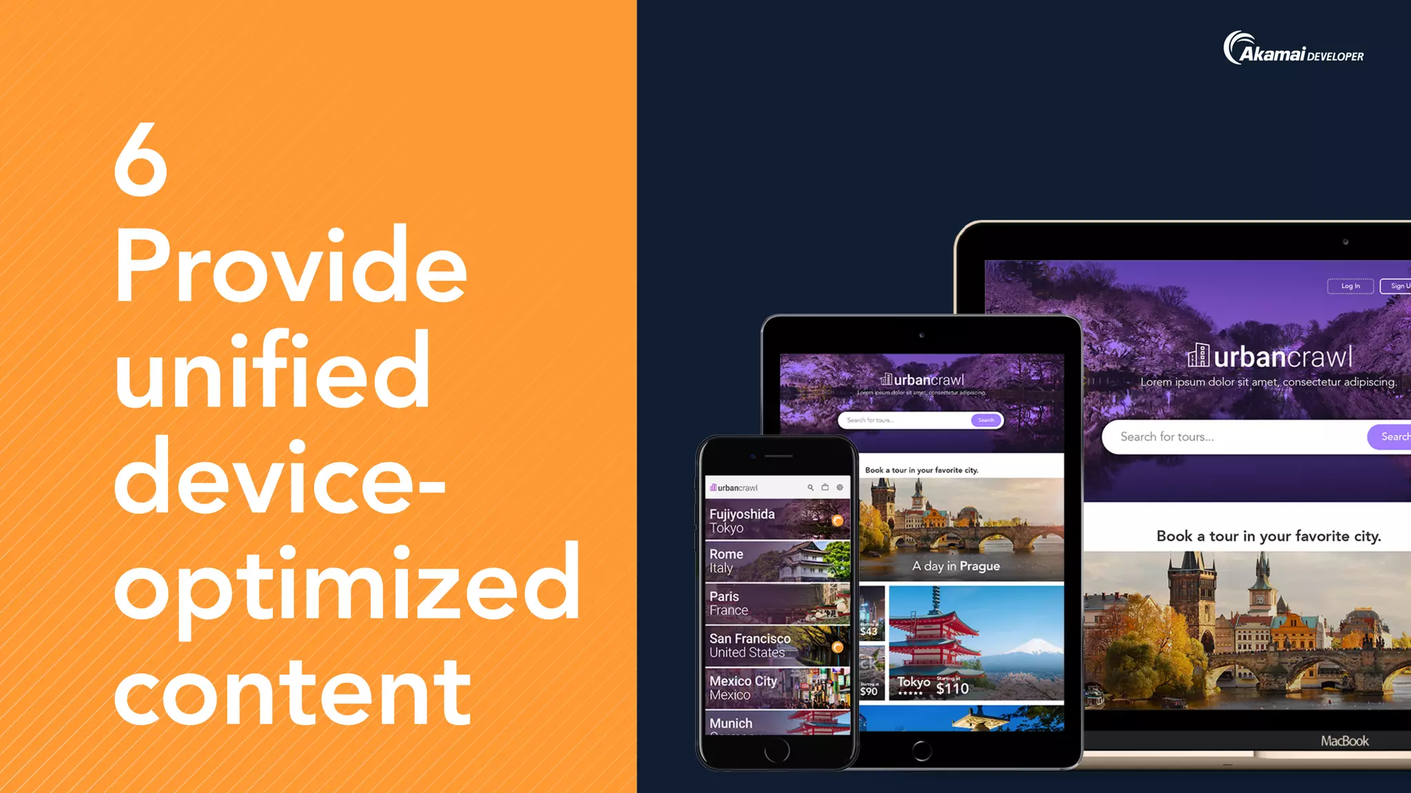 6  
Provide  
unified  
device- 
optimized  
content
 