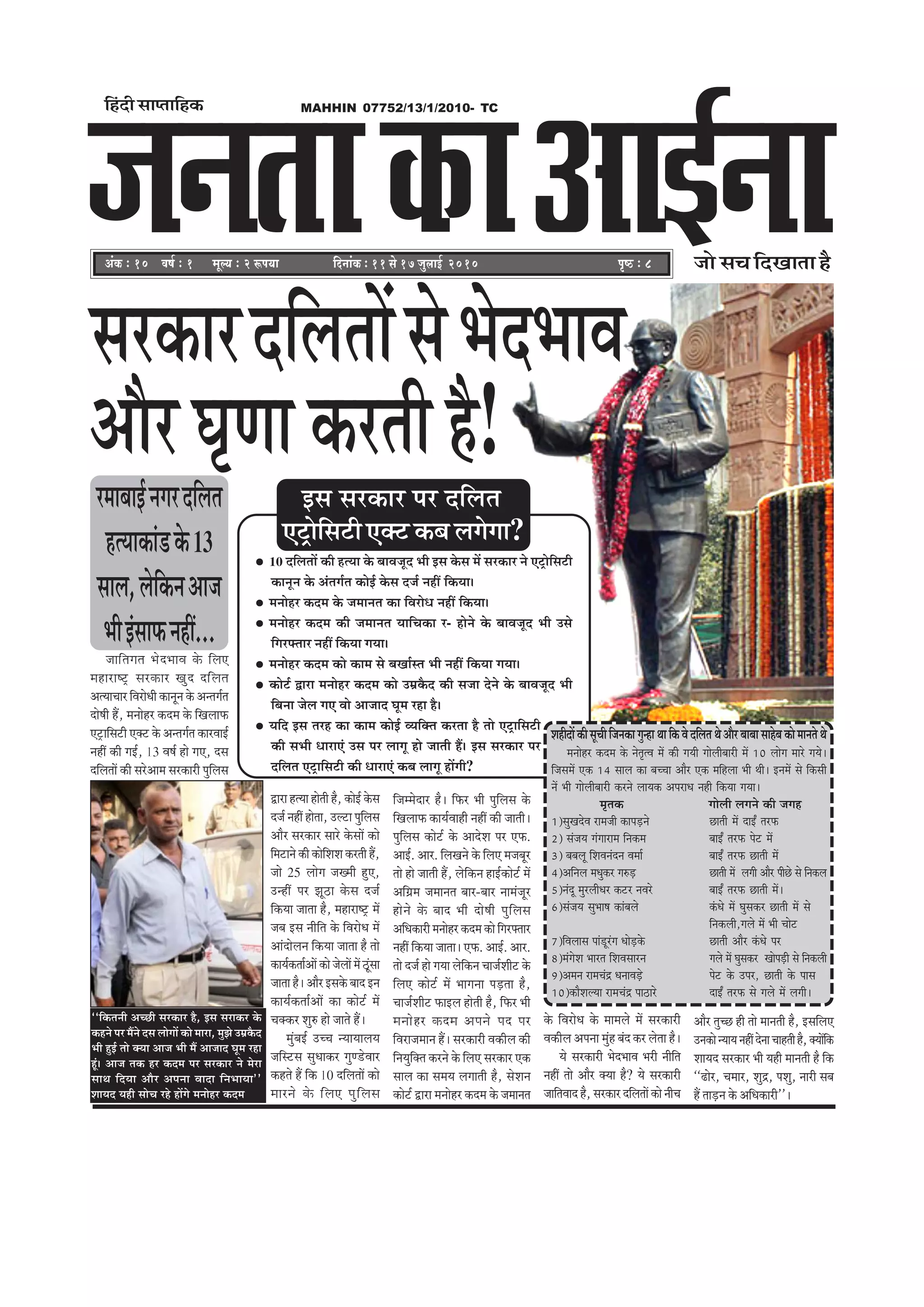 10 ªãäÊã¦ããò ‡ãŠãè Ö¦¾ãã ‡ãñŠ ºããÌã•ãîª ¼ããè ƒÔã ‡ãñŠÔã ½ãò ÔãÀ‡ãŠãÀ ¶ãñ †›ÈãñãäÔã›ãè
‡ãŠã¶ãî¶ã ‡ãñŠ ‚ãâ¦ãØãÃ¦ã ‡ãŠãñƒÃ ‡ãñŠÔã ª•ãÃ ¶ãÖãé ãä‡ãŠ¾ããý
½ã¶ããñÖÀ ‡ãŠª½ã ‡ãñŠ •ã½ãã¶ã¦ã ‡ãŠã ãäÌãÀãñ£ã ¶ãÖãé ãä‡ãŠ¾ããý
½ã¶ããñÖÀ ‡ãŠª½ã ‡ãŠãè •ã½ãã¶ã¦ã ¾ãããäÞã‡ãŠã À- Öãñ¶ãñ ‡ãñŠ ºããÌã•ãîª ¼ããè „Ôãñ
ãäØãÀ¹ã‹¦ããÀ ¶ãÖãé ãä‡ãŠ¾ãã Øã¾ããý
½ã¶ããñÖÀ ‡ãŠª½ã ‡ãŠãñ ‡ãŠã½ã Ôãñ ºãŒããÃÔ¦ã ¼ããè ¶ãÖãé ãä‡ãŠ¾ãã Øã¾ããý
‡ãŠãñ›Ã ´ãÀã ½ã¶ããñÖÀ ‡ãŠª½ã ‡ãŠãñ „½ãÆ‡ãõŠª ‡ãŠãè Ôã•ãã ªñ¶ãñ ‡ãñŠ ºããÌã•ãîª ¼ããè
ãäºã¶ãã •ãñÊã Øã† Ìããñ ‚ãã•ããª Üãî½ã ÀÖã Öõý
¾ããäª ƒÔã ¦ãÀÖ ‡ãŠã ‡ãŠã½ã ‡ãŠãñƒÃ Ì¾ããä‡ã‹¦ã ‡ãŠÀ¦ãã Öõ ¦ããñ †›ÈããäÔã›ãè
‡ãŠãè Ôã¼ããè £ããÀã†â „Ôã ¹ãÀ ÊããØãî Öãñ •ãã¦ããè Ööý ƒÔã ÔãÀ‡ãŠãÀ ¹ãÀ
ªãäÊã¦ã †›ÈããäÔã›ãè ‡ãŠãè £ããÀã†â ‡ãŠºã ÊããØãî ÖãòØããè?
pevelee DeeF&veekeÀe
MAHHIN 07752/13/1/2010- TC
DebkeÀ ë 10 Je<e& ë 1 cetu³e ë 2 ªHe³ee
efnboer meehleeefnkeÀ
efoveebkeÀ ë 11 mess 17 pegueeF& 2010 He=<þ ë 8 pees me®e efoKeelee nw
Deebyes[keâj keâer Yetefce hej
ÔãÀ‡ãŠãÀªãäÊã¦ããò
‚ããõÀ Üãð¥ãã ‡ãŠÀ¦ããè Öõ!
´ãÀã Ö¦¾ãã Öãñ¦ããè Öõ, ‡ãŠãñƒÃ ‡ãñŠÔã
ª•ãÃ ¶ãÖãé Öãñ¦ãã, „Ê›ã ¹ãìãäÊãÔã
‚ããõÀ ÔãÀ‡ãŠãÀ ÔããÀñ ‡ãñŠÔããò ‡ãŠãñ
ãä½ã›ã¶ãñ ‡ãŠãè ‡ãŠãñãäÍãÍã ‡ãŠÀ¦ããè Öö,
•ããñ 25 ÊããñØã •ãŒ½ããè Öì†,
„¶Öãé ¹ãÀ ¢ãîŸã ‡ãñŠÔã ª•ãÃ
ãä‡ãŠ¾ãã •ãã¦ãã Öõ, ½ãÖãÀãÓ›È ½ãò
•ãºã ƒÔã ¶ããèãä¦ã ‡ãñŠ ãäÌãÀãñ£ã ½ãò
‚ããâªãñÊã¶ã ãä‡ãŠ¾ãã •ãã¦ãã Öõ ¦ããñ
‡ãŠã¾ãÃ‡ãŠ¦ããÃ‚ããò ‡ãŠãñ •ãñÊããò ½ãò ŸîâÔãã
•ãã¦ãã Öõý ‚ããõÀ ƒÔã‡ãñŠ ºããª ƒ¶ã
‡ãŠã¾ãÃ‡ãŠ¦ããÃ‚ããò ‡ãŠã ‡ãŠãñ›Ã ½ãò
Þã‡ã‹‡ãŠÀ ÍãìÁ Öãñ •ãã¦ãñ Ööý
½ãìâºãƒÃ „ÞÞã ¶¾ãã¾ããÊã¾ã
•ããäÔ›Ôã Ôãì£ãã‡ãŠÀ Øãì¥¡ñÌããÀ
‡ãŠÖ¦ãñ Öö ãä‡ãŠ 10 ªãäÊã¦ããò ‡ãŠãñ
½ããÀ¶ãñ ‡ãñŠ ãäÊã† ¹ãìãäÊãÔã
ãä•ã½½ãñªãÀ Öõý ãä¹ãŠÀ ¼ããè ¹ãìãäÊãÔã ‡ãñŠ
ãäŒãÊãã¹ãŠ ‡ãŠã¾ãÃÌããÖãè ¶ãÖãé ‡ãŠãè •ãã¦ããèý
¹ãìãäÊãÔã ‡ãŠãñ›Ã ‡ãñŠ ‚ããªñÍã ¹ãÀ †¹ãŠ.
‚ããƒÃ. ‚ããÀ. ãäÊãŒã¶ãñ ‡ãñŠ ãäÊã† ½ã•ãºãîÀ
¦ããñ Öãñ •ãã¦ããè Öö, Êãñãä‡ãŠ¶ã ÖãƒÃ‡ãŠãñ›Ã ½ãò
‚ããäØãÆ½ã •ã½ãã¶ã¦ã ºããÀ-ºããÀ ¶ãã½ãâ•ãîÀ
Öãñ¶ãñ ‡ãñŠ ºããª ¼ããè ªãñÓããè ¹ãìãäÊãÔã
‚ããä£ã‡ãŠãÀãè ½ã¶ããñÖÀ ‡ãŠª½ã ‡ãŠãñ ãäØãÀ¹ã‹¦ããÀ
¶ãÖãé ãä‡ãŠ¾ãã •ãã¦ããý †¹ãŠ. ‚ããƒÃ. ‚ããÀ.
¦ããñ ª•ãÃ Öãñ Øã¾ãã Êãñãä‡ãŠ¶ã Þãã•ãÃÍããè› ‡ãñŠ
ãäÊã† ‡ãŠãñ›Ã ½ãò ¼ããØã¶ãã ¹ãü¡¦ãã Öõ,
Þãã•ãÃÍããè› ¹ãŠãƒÊã Öãñ¦ããè Öõ, ãä¹ãŠÀ ¼ããè
½ã¶ããñÖÀ ‡ãŠª½ã ‚ã¹ã¶ãñ ¹ãª ¹ãÀ
ãäÌãÀã•ã½ãã¶ã Ööý ÔãÀ‡ãŠãÀãè Ìã‡ãŠãèÊã ‡ãŠãè
ãä¶ã¾ãìãä‡ã‹¦ã ‡ãŠÀ¶ãñ ‡ãñŠ ãäÊã† ÔãÀ‡ãŠãÀ †‡ãŠ
ÔããÊã ‡ãŠã Ôã½ã¾ã ÊãØãã¦ããè Öõ, ÔãñÍã¶ã
‡ãŠãñ›Ã ´ãÀã ½ã¶ããñÖÀ ‡ãŠª½ã ‡ãñŠ •ã½ãã¶ã¦ã
‡ãñŠ ãäÌãÀãñ£ã ‡ãñŠ ½ãã½ãÊãñ ½ãò ÔãÀ‡ãŠãÀãè
Ìã‡ãŠãèÊã ‚ã¹ã¶ãã ½ãìâÖ ºãâª ‡ãŠÀ Êãñ¦ãã Öõý
¾ãñ ÔãÀ‡ãŠãÀãè ¼ãñª¼ããÌã ¼ãÀãè ¶ããèãä¦ã
¶ãÖãé ¦ããñ ‚ããõÀ ‡ã‹¾ãã Öõ? ¾ãñ ÔãÀ‡ãŠãÀãè
•ãããä¦ãÌããª Öõ, ÔãÀ‡ãŠãÀ ªãäÊã¦ããò ‡ãŠãñ ¶ããèÞã
ƒÔã ÔãÀ‡ãŠãÀ ¹ãÀ ªãäÊã¦ã
†›ÈãñãäÔã›ãè †‡ã‹› ‡ãŠºã ÊãØãñØãã?
‚ããõÀ ¦ãìÞœ Öãè ¦ããñ ½ãã¶ã¦ããè Öõ, ƒÔããäÊã†
„¶ã‡ãŠãñ¶¾ãã¾ã¶ãÖãéªñ¶ããÞããÖ¦ããèÖõ,‡ã‹¾ããòãä‡ãŠ
Íãã¾ãª ÔãÀ‡ãŠãÀ ¼ããè ¾ãÖãè ½ãã¶ã¦ããè Öõ ãä‡ãŠ
``¤ãñÀ, Þã½ããÀ, Íãì³, ¹ãÍãì, ¶ããÀãè Ôãºã
Öö ¦ããü¡¶ã ‡ãñŠ ‚ããä£ã‡ãŠãÀãè''ý
``ãä‡ãŠ¦ã¶ããè ‚ãÞœãè ÔãÀ‡ãŠãÀ Öõ, ƒÔã ÔãÀã‡ãŠÀ ‡ãñŠ
‡ãŠÖ¶ãñ ¹ãÀ ½ãö¶ãñ ªÔã ÊããñØããò ‡ãŠãñ ½ããÀã, ½ãì¢ãñ „½ãÆ‡ãõŠª
¼ããè ÖìƒÃ ¦ããñ ‡ã‹¾ãã ‚ãã•ã ¼ããè ½ãö ‚ãã•ããª Üãî½ã ÀÖã
Öîâý ‚ãã•ã ¦ã‡ãŠ ÖÀ ‡ãŠª½ã ¹ãÀ ÔãÀ‡ãŠãÀ ¶ãñ ½ãñÀã
Ôãã©ã ãäª¾ãã ‚ããõÀ ‚ã¹ã¶ãã Ìããªã ãä¶ã¼ãã¾ãã''
Íãã¾ãª ¾ãÖãè ÔããñÞã ÀÖñ ÖãòØãñ ½ã¶ããñÖÀ ‡ãŠª½ã
À½ããºããƒÃ¶ãØãÀªãäÊã¦ã
Ö¦¾ãã‡ãŠãâ¡‡ãñŠ13
ÔããÊã,Êãñãä‡ãŠ¶ã‚ãã•ã
¼ããèƒâÔãã¹ãŠ¶ãÖãé...
•ãããä¦ãØã¦ã ¼ãñª¼ããÌã ‡ãñŠ ãäÊã†
½ãÖãÀãÓ›È ÔãÀ‡ãŠãÀ Œãìª ªãäÊã¦ã
‚ã¦¾ããÞããÀ ãäÌãÀãñ£ããè ‡ãŠã¶ãî¶ã ‡ãñŠ ‚ã¶¦ãØãÃ¦ã
ªãñÓããè Öö, ½ã¶ããñÖÀ ‡ãŠª½ã ‡ãñŠ ãäŒãÊãã¹ãŠ
†›ÈããäÔã›ãè †‡ã‹› ‡ãñŠ ‚ã¶¦ãØãÃ¦ã ‡ãŠãÀÌããƒÃ
¶ãÖãé ‡ãŠãè ØãƒÃ, 13 ÌãÓãÃ Öãñ Øã†, ªÔã
ªãäÊã¦ããò ‡ãŠãè ÔãÀñ‚ãã½ã ÔãÀ‡ãŠãÀãè ¹ãìãäÊãÔã
Ôãñ¼ãñª¼ããÌã
MeneroeWkeâermetÛeerefpevekeâeiegvneLeeefkeâJesoefueleLesDeewjyeeyeemeensyekeâesceevelesLes
ceveesnj keâoce kesâ vesle=lJe ceW keâer ieÙeer ieesueeryeejer ceW 10 ueesie ceejs ieÙes~
efpemeceW Skeâ 14 meeue keâe yeÛÛee Deewj Skeâ ceefnuee Yeer Leer~ FveceW mes efkeâmeer
veW Yeer ieesueeryeejer keâjves ueeÙekeâ DehejeOe vener efkeâÙee ieÙee~
ce=lekeâ ieesueer ueieves keâer peien
1)megKeosJe jecepeer keâeheÌ[ves Úeleer ceW oeFË lejHeâ
2) mebpeÙe iebieejece efvekeâce yeeFË lejHeâ hesš ceW
3) yeyeuet efMeJevebove Jecee& yeeFË lejHeâ Úeleer ceW
4)Deefveue ceOegkeâj ie®Ì[ Úeleer ceW ueieer Deewj heerÚs mes efvekeâue
5)vebot cegjueerOej keâšj veJejs yeeFË lejHeâ Úeleer ceW~
6)mebpeÙe megYee<e keâebyeues kebâOes ceW Iegmekeâj Úeleer ceW mes
efvekeâueer,ieues ceW Yeer Ûeesš
7)efJeueeme heeb[tjbie OeesÌ[kesâ Úeleer Deewj kebâOes hej
8)cebiesMe Yeejle efMeJemeejve ieues ceW Iegmekeâj KeesheÌ[er mes efvekeâueer
9)Deceve jeceÛebõ OeveeJeÌ[s hesš kesâ Ghej, Úeleer kesâ heeme
10)keâewMeuÙee jeceÛebõ hee"ejs oeFË lejHeâ mes ieues ceW ueieer~
 