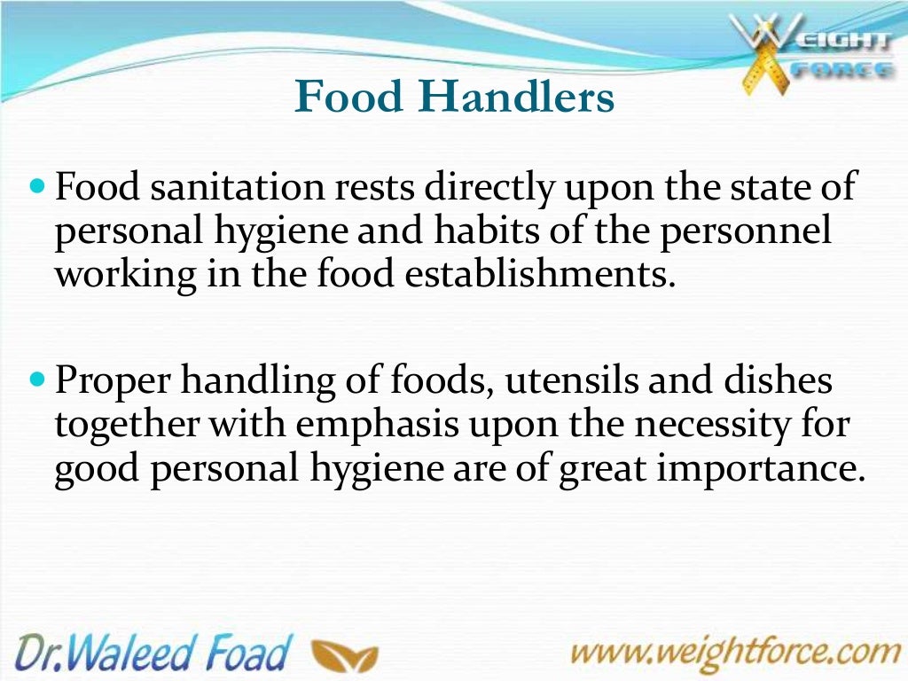 10th lecture, Personal hygiene of Food Handlers