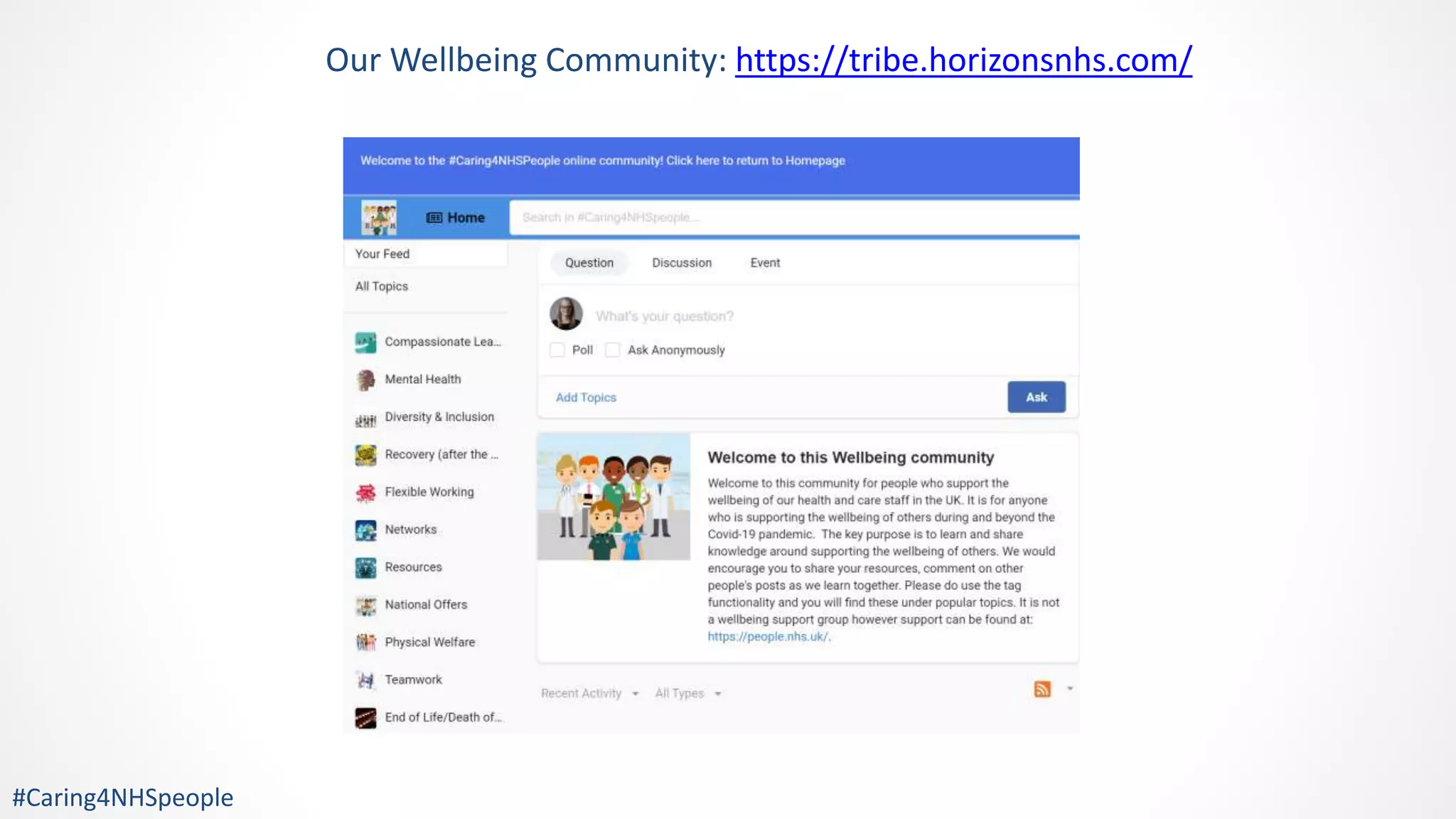 Our Wellbeing Community: https://tribe.horizonsnhs.com/
#Caring4NHSpeople
 