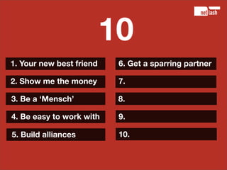 10 tips for starting entrepreneurs