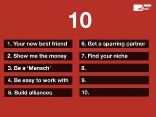 10 tips for starting entrepreneurs