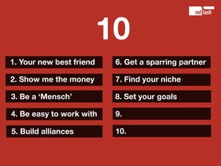 10 tips for starting entrepreneurs