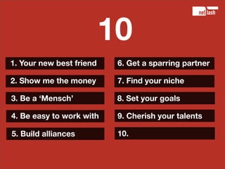 10 tips for starting entrepreneurs