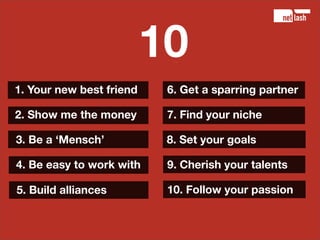 10 tips for starting entrepreneurs
