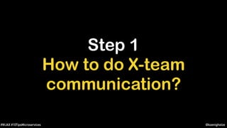 @koenighotze#WJAX #10TipsMicroservices
Step 1
How to do X-team
communication?
 