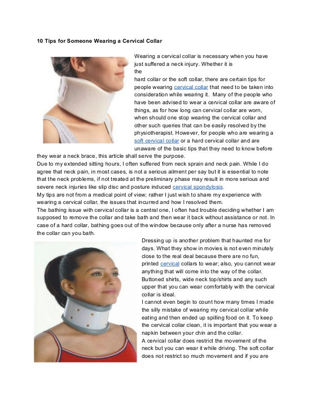 10 tips for some one wearing a cervical collar
