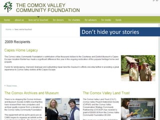 Don’t hide your stories
 