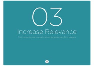 Increase Relevance
03Shift content more to what matters for audiences. Find triggers.
 