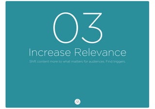 Increase Relevance
03Shift content more to what matters for audiences. Find triggers.
 