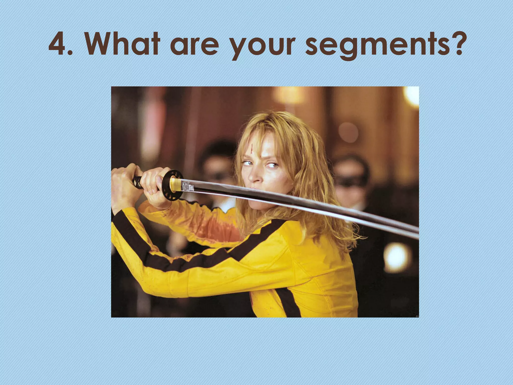 4. What are your segments?
 