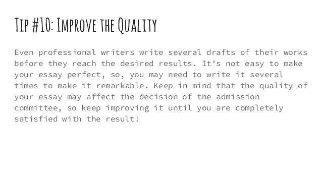 College admissions essay assignment