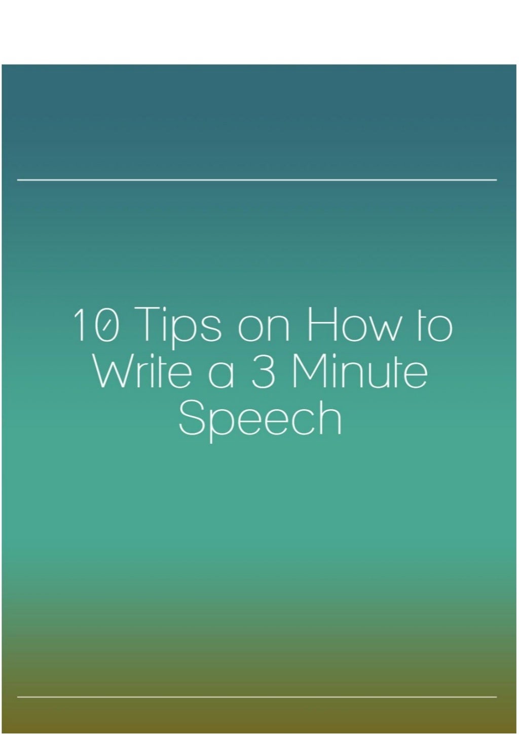 how to make a 3 minute speech