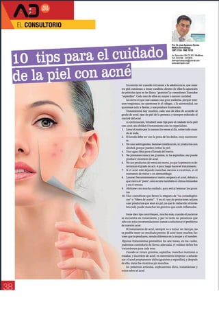 10 tips para el cuidado de la piel con acné - By Dr. Aparcana